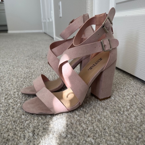 JustFab Pink Chunky Heels - Picture 2 of 2